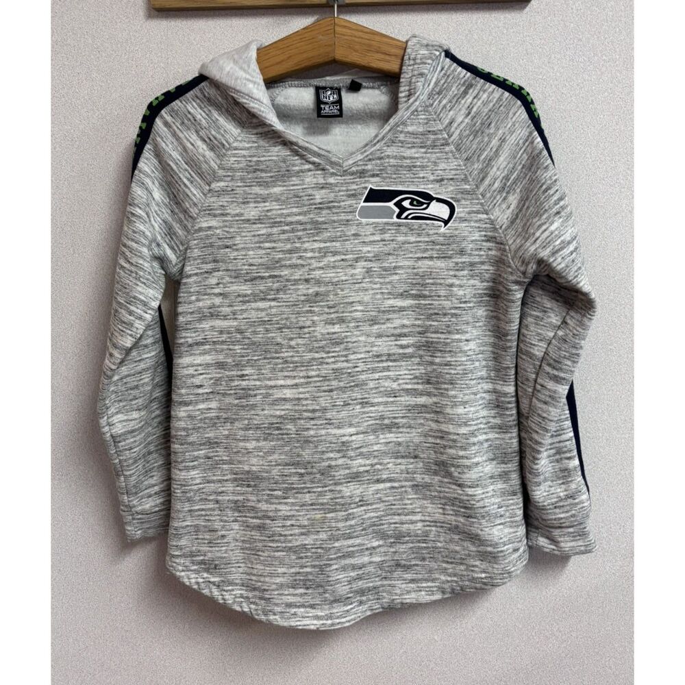 Seattle Seahawks NFL Team Apparel Fleece Hoodie Gray Space Dye Pullover Women's